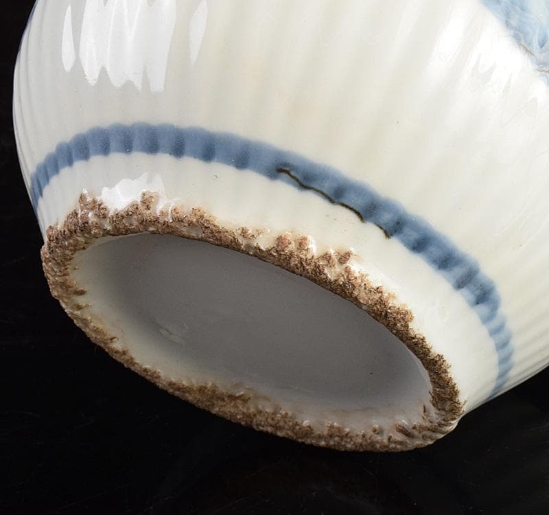 朝鮮美術　李朝　高麗白磁　染付　花文　一輪挿し　花瓶　D　R4931