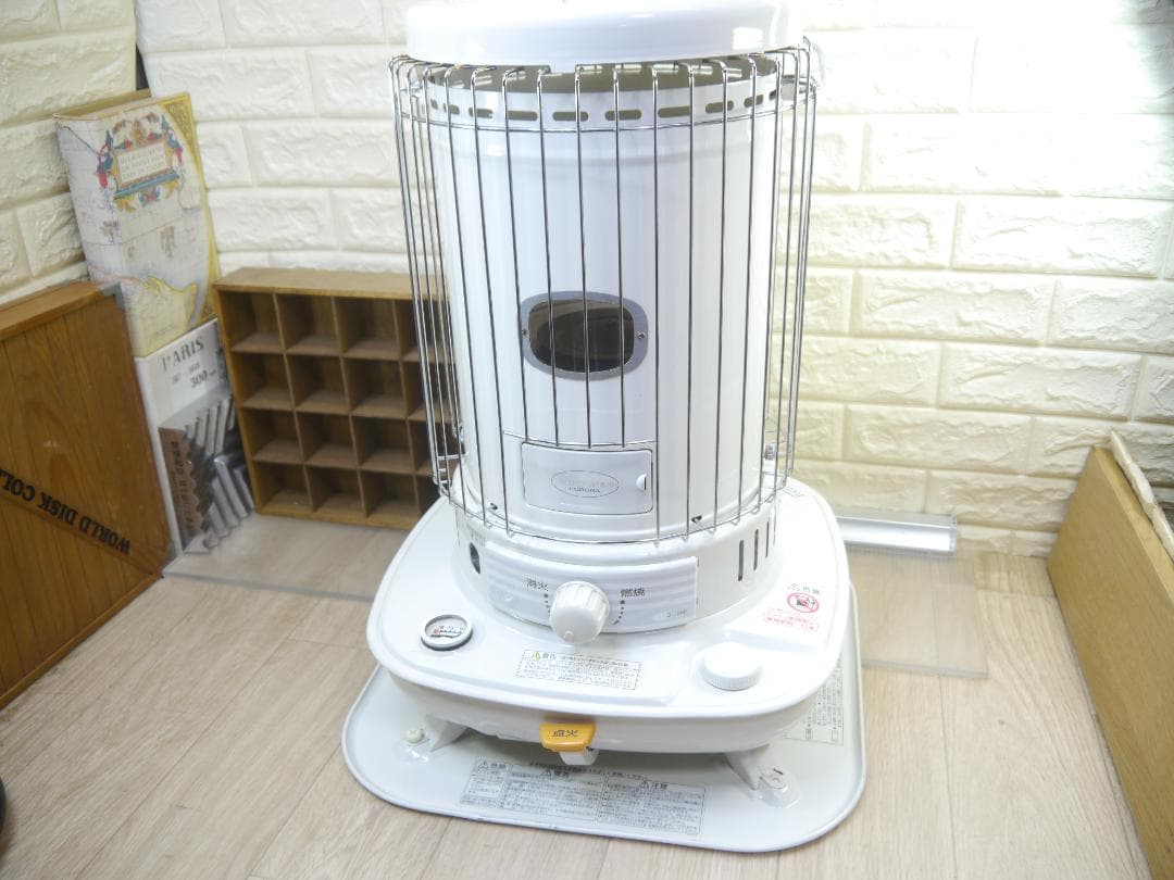 送料込◆程度良好です◆2012①◆コロナ　灯油ストーブ 円筒形 ホワイト