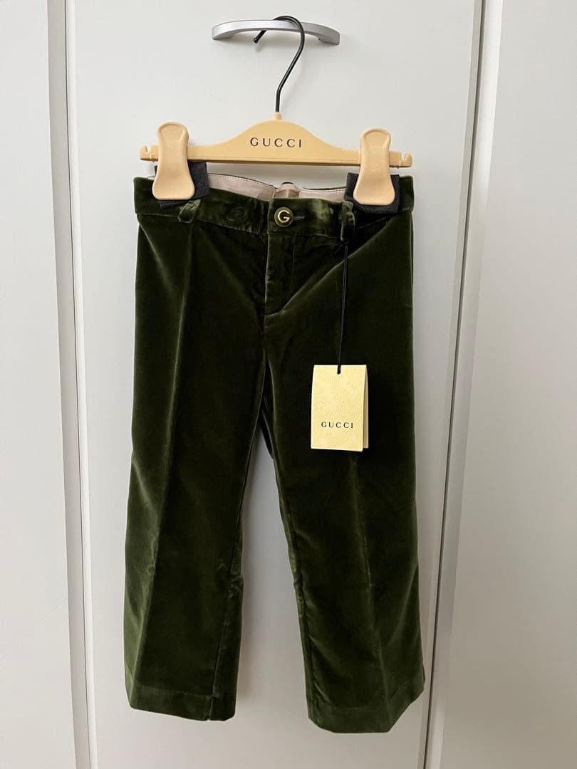 〔トドラー〕GUCCI ベロアグリーンパンツ