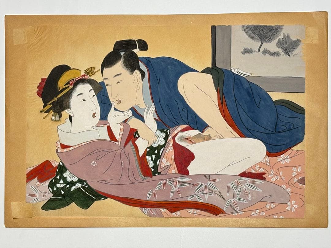 「大判 春画」手書き12枚|艶本 わじるし わ印 日本画 和本