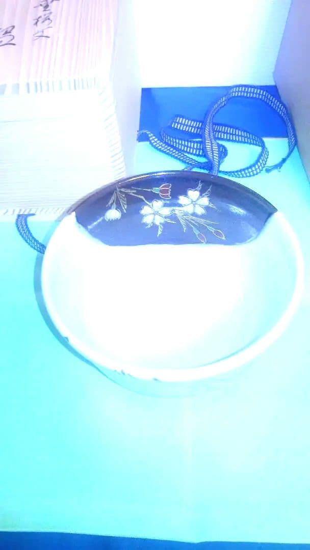 抹茶茶碗、掛分、枝垂桜、橋本永豊作