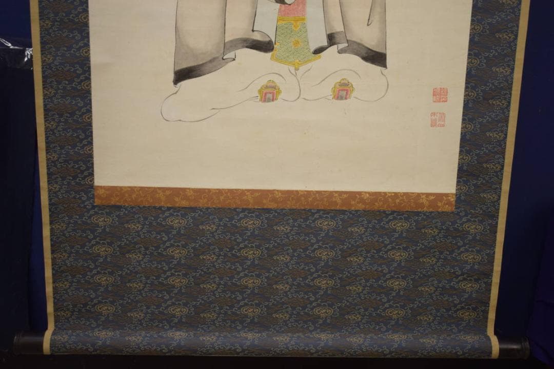 不詳/作者不詳/人物図/中国画/韓国画/布袋屋掛軸HI-873