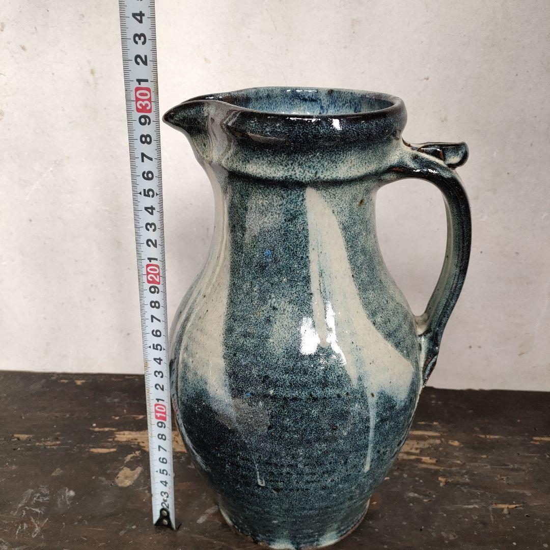 【希少】湯町窯 水差し ピッチャーレアアンティークビンテージ民藝デザイン花瓶器