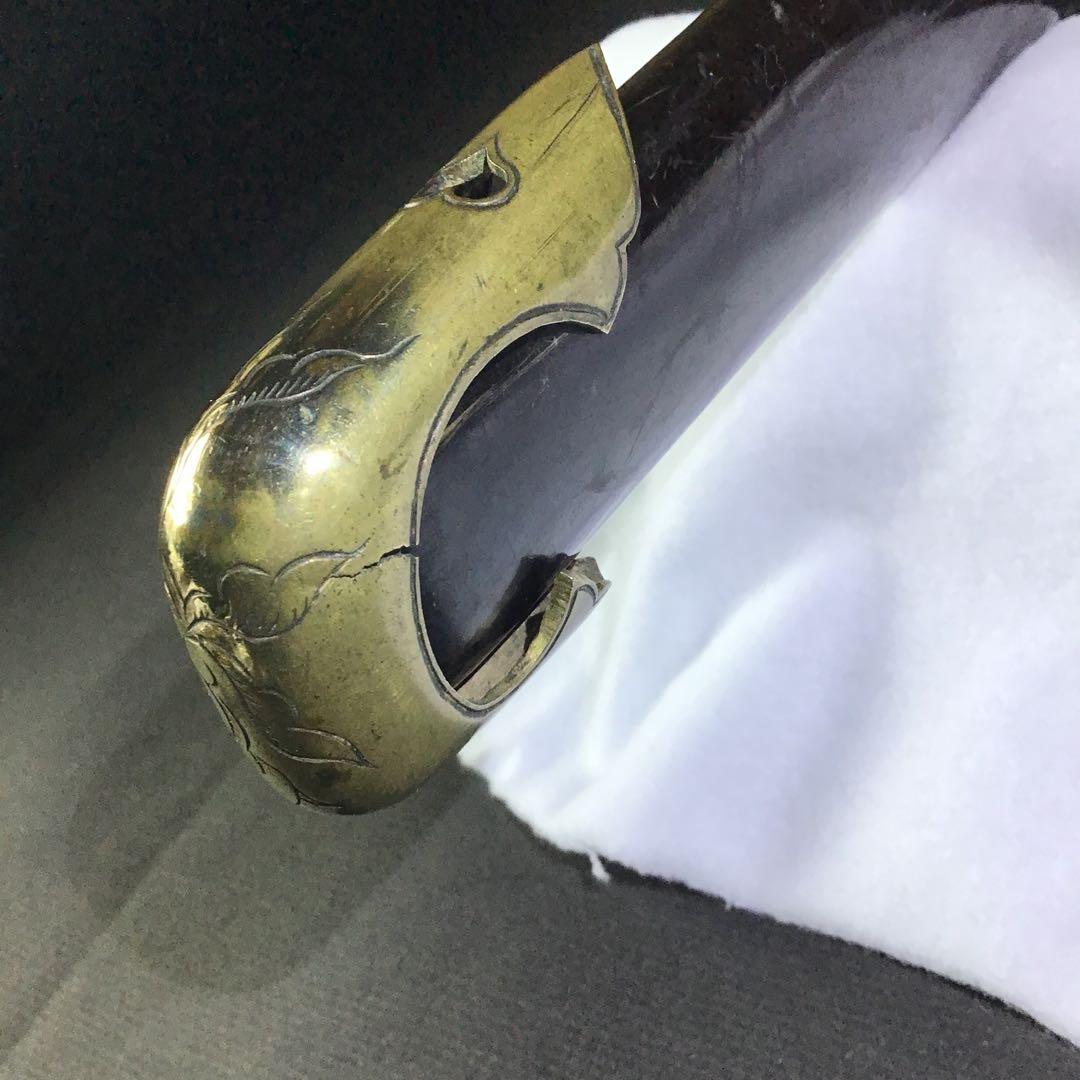 大刀鞘の鐺　金具材質　黄銅　　　　　　　書鍔箱