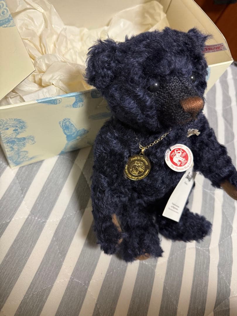Steiff ダークブルー テディベア 約30cm