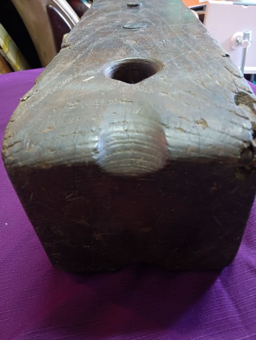 阿波國徳島藩蜂須賀家２５万７千石知行地内旧家蔵出２００〜２５０年前頃欅造井戸滑車