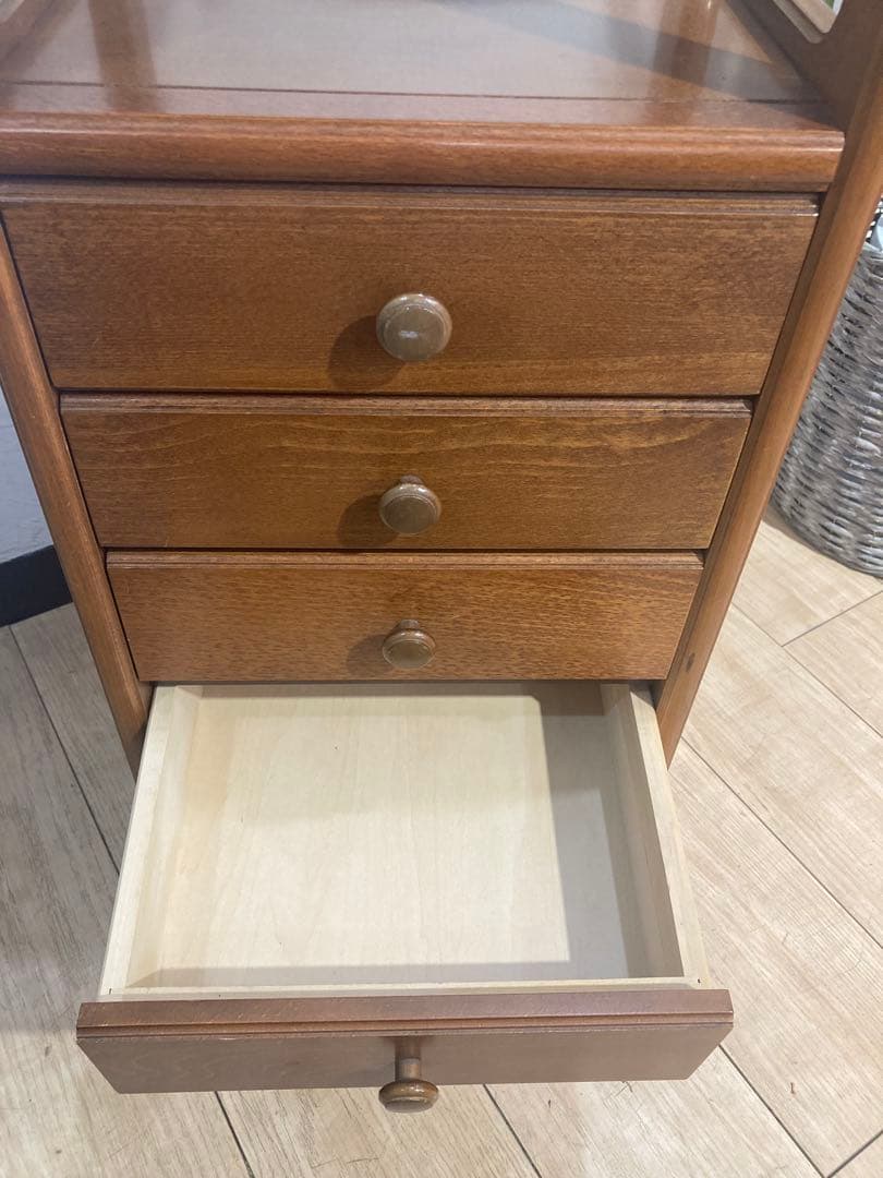 オールドカリモク　木製　棚　5段キャビネット　引き出し　アンティーク　レトロ