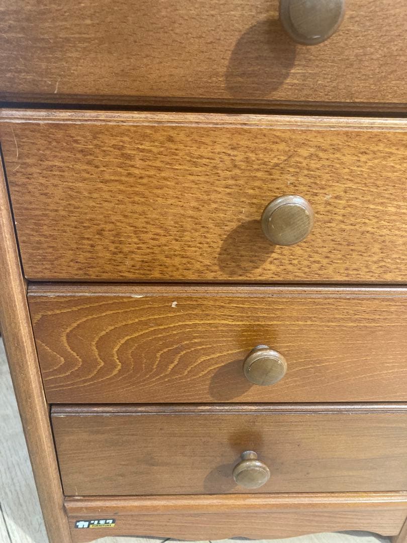 オールドカリモク　木製　棚　5段キャビネット　引き出し　アンティーク　レトロ