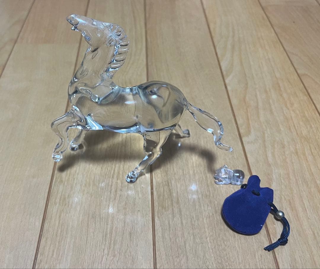 ガラス製 馬の置物 約10cm
