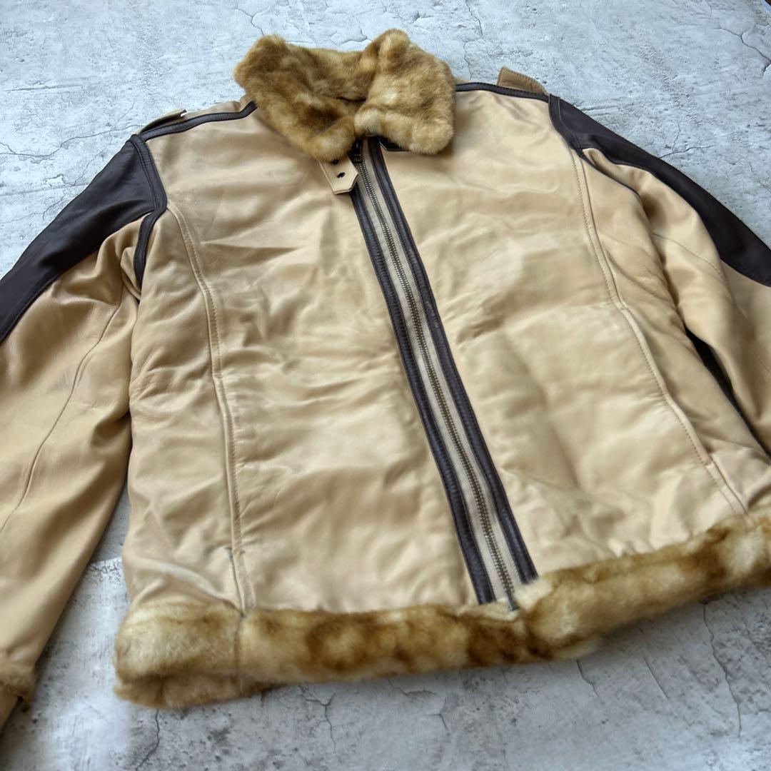 希少 AVIREX 羊革 ラムレザー B-3 ボマージャケット M