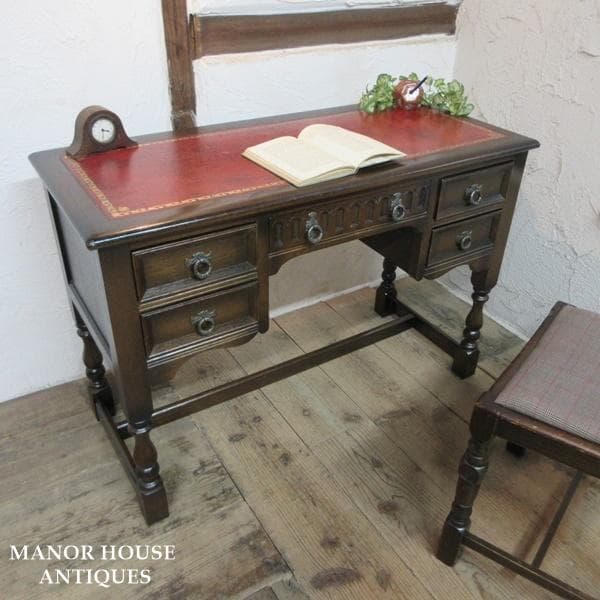 イギリス アンティーク 家具 レディーデスク 机 収納 書斎 英国 6075e