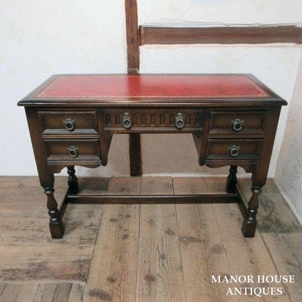 イギリス アンティーク 家具 レディーデスク 机 収納 書斎 英国 6075e
