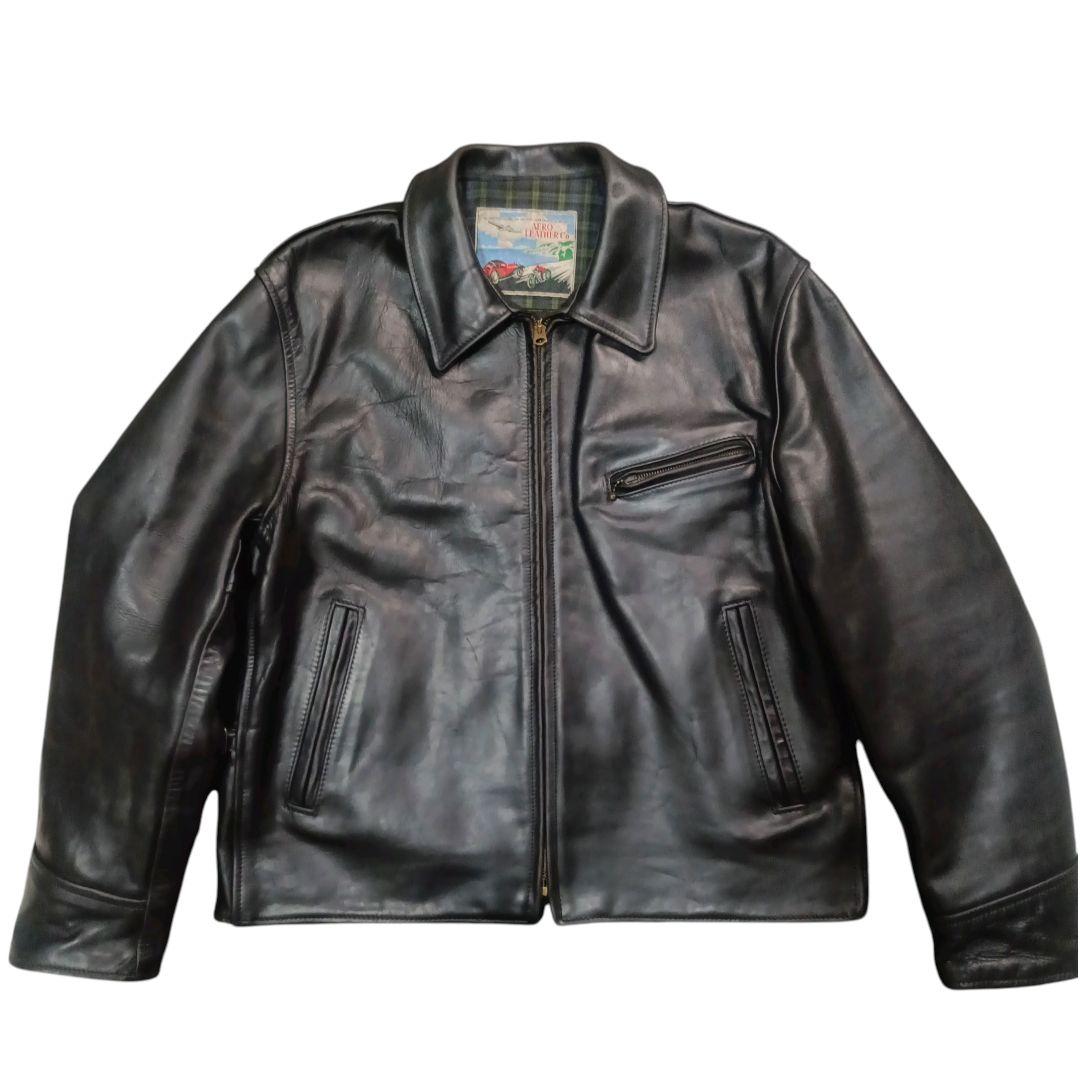 ✨AERO LEATHER 茶芯 ホースハイド カフェレーサーシングルライダース