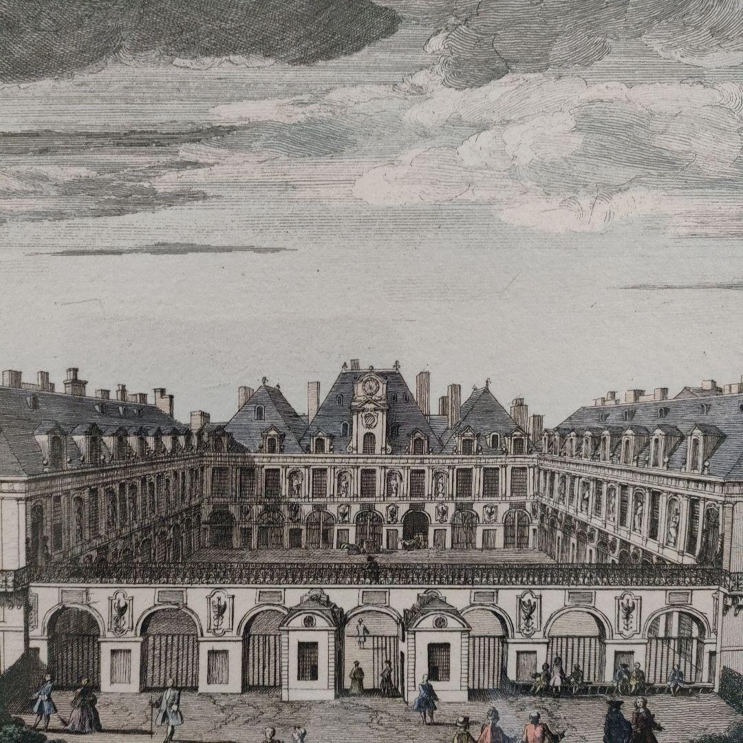 大判銅版画『オルレアン公モンシニョール殿下王宮』、ルーブル美術館エンボスマーク入