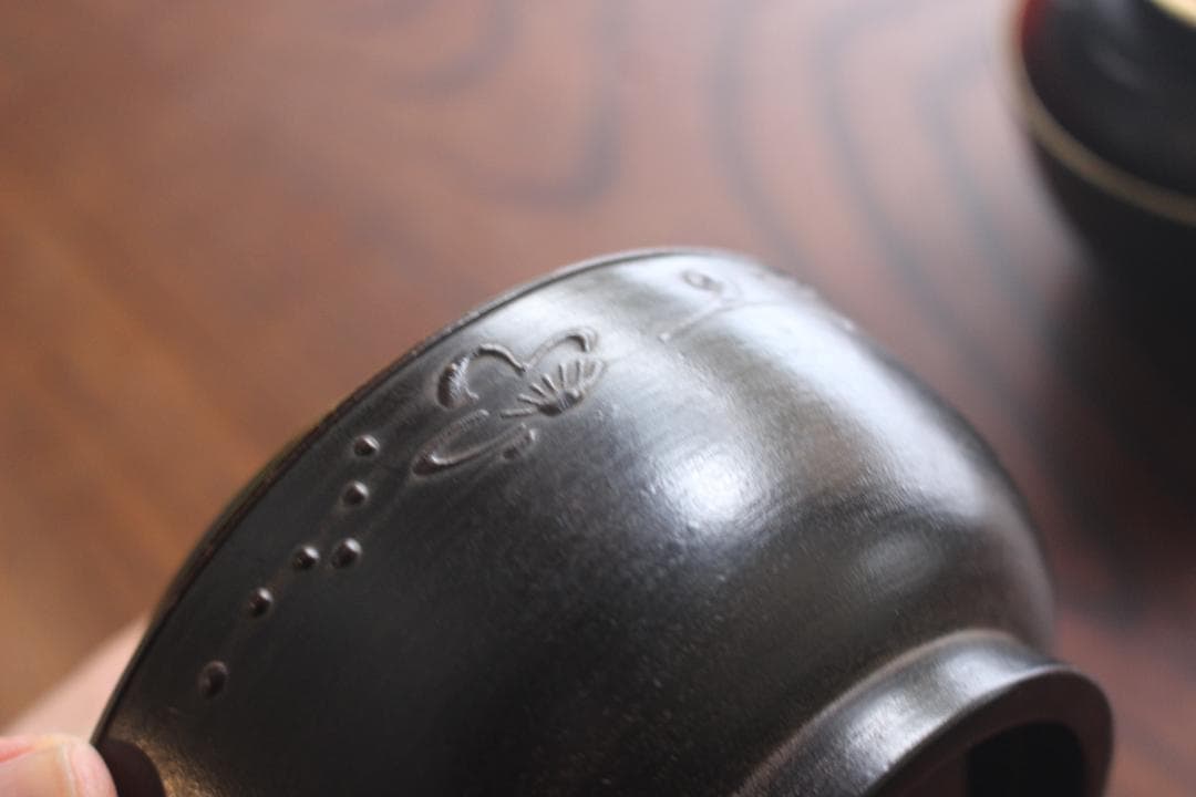 デッドストック！風情ある鉄錆塗に見返し富士蒔絵の映える煮物椀2点（検会津塗蒔絵椀