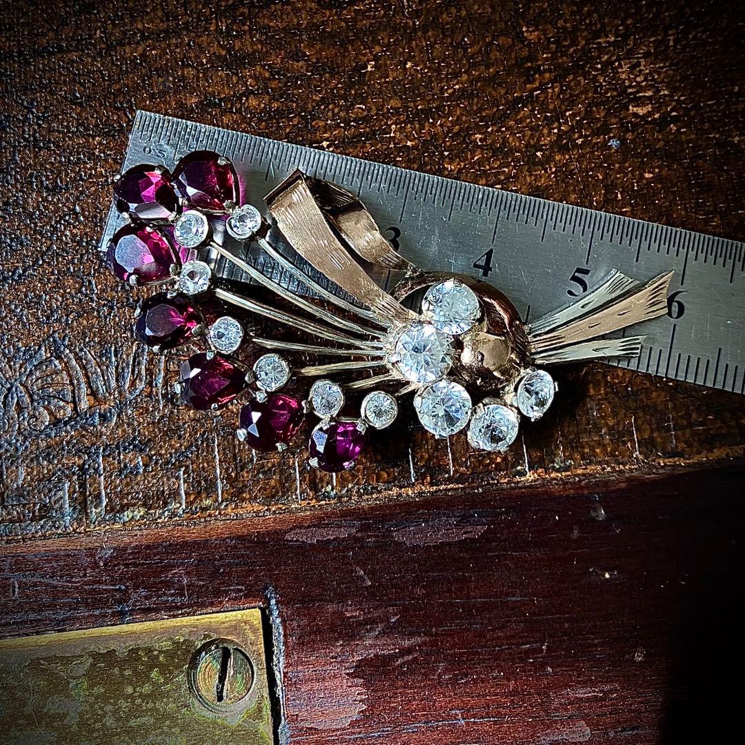 ビンテージ　天然ロードライトガーネット　　 ブローチ