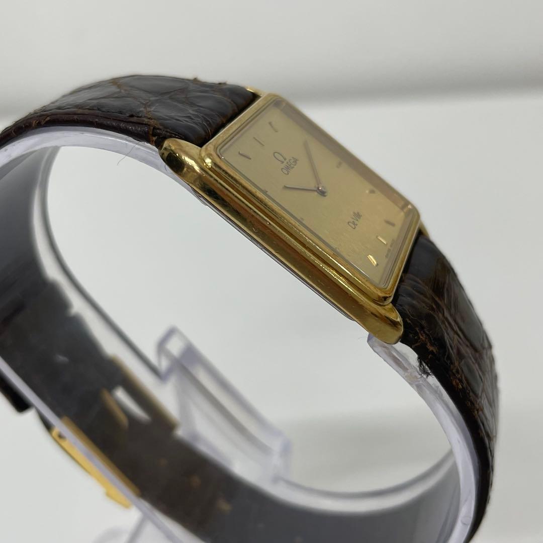 【TK】OMEGA オメガ　DeVile スクエア　クォーツ腕時計　不動