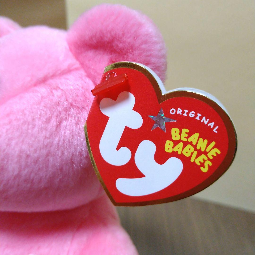 ty ぬいぐるみ クマ ビーニーベイビーズ くま ピンクリボン熊 2004