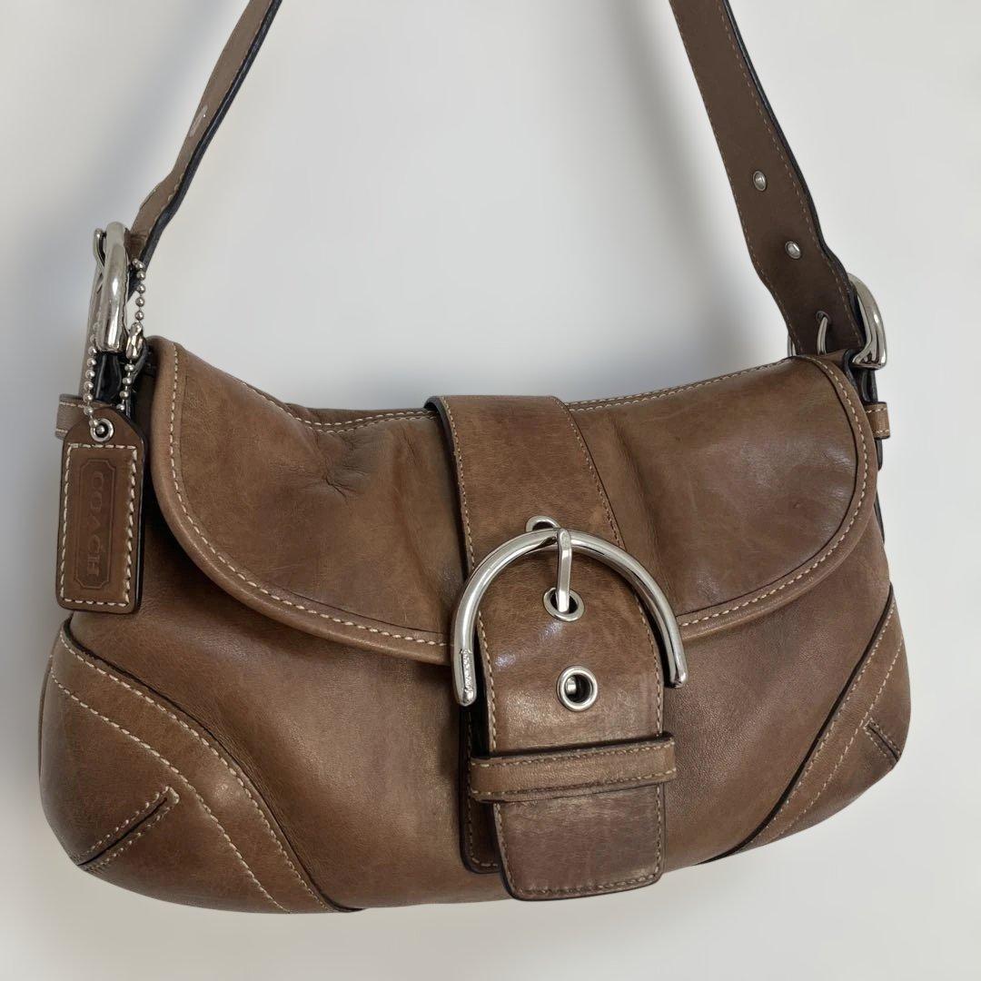 【美品】コーチ ソーホー ワンショルダー ハンドバッグ レザー キャメル