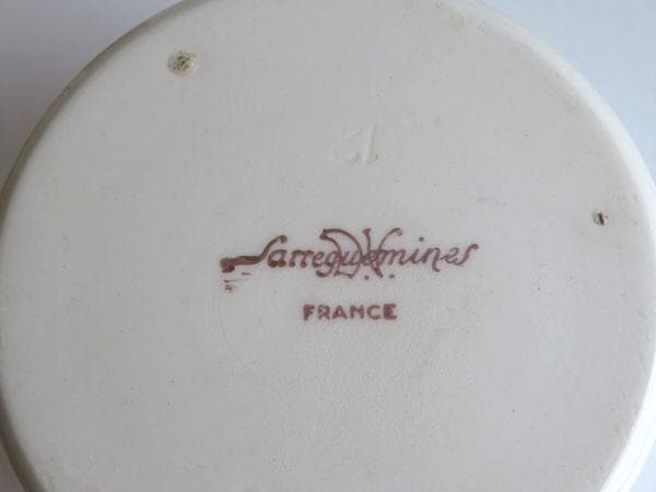 120■フランスアンティーク Sarrguemines▼ボンボニエール 小物入れ