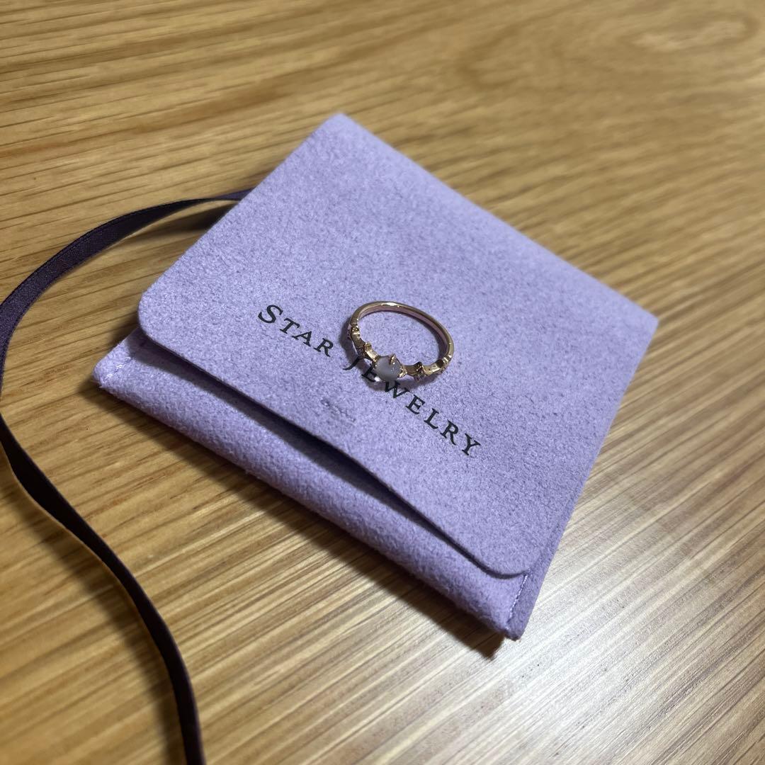 スタージュエリー　K10 ROSE ムーンストーン＆ダイヤモンドリング#08