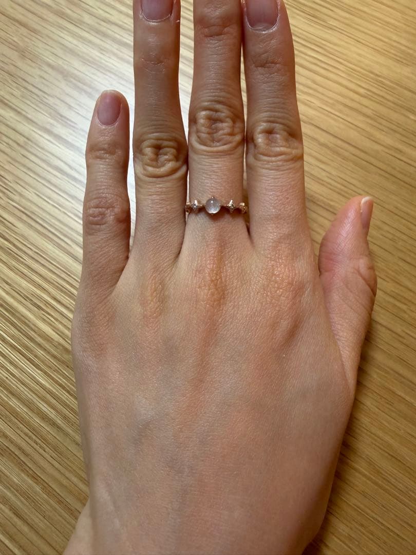 スタージュエリー　K10 ROSE ムーンストーン＆ダイヤモンドリング#08