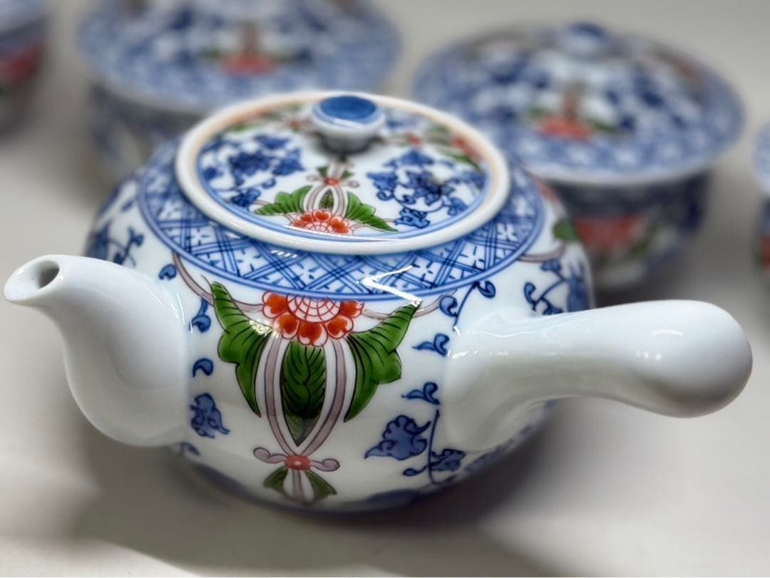 茶道具 源右衛門茶器揃 急須 湯呑茶碗5客 茶器