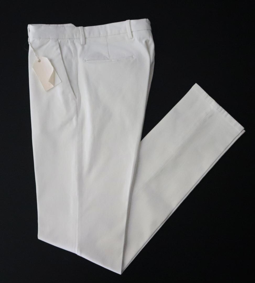 新品【ブリリア 1949】 秋冬コットンツイル ノープリーツパンツ 白 44