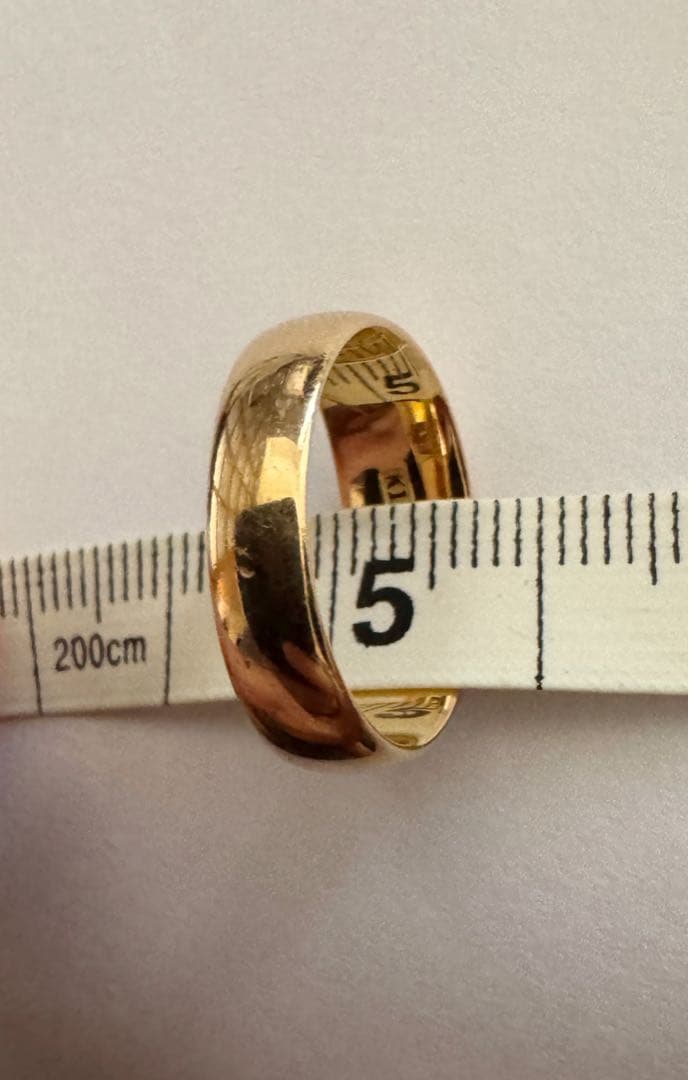 K18 甲丸リング 11号 ゴールド 指輪 メンズ／レディース