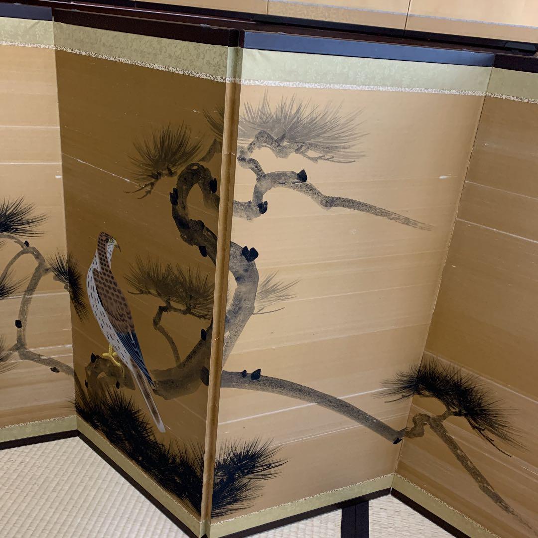 屏風　鶴　祝事　和室　松　鷹　松竹梅和風インテリア　壁掛け　畳　タペストリー