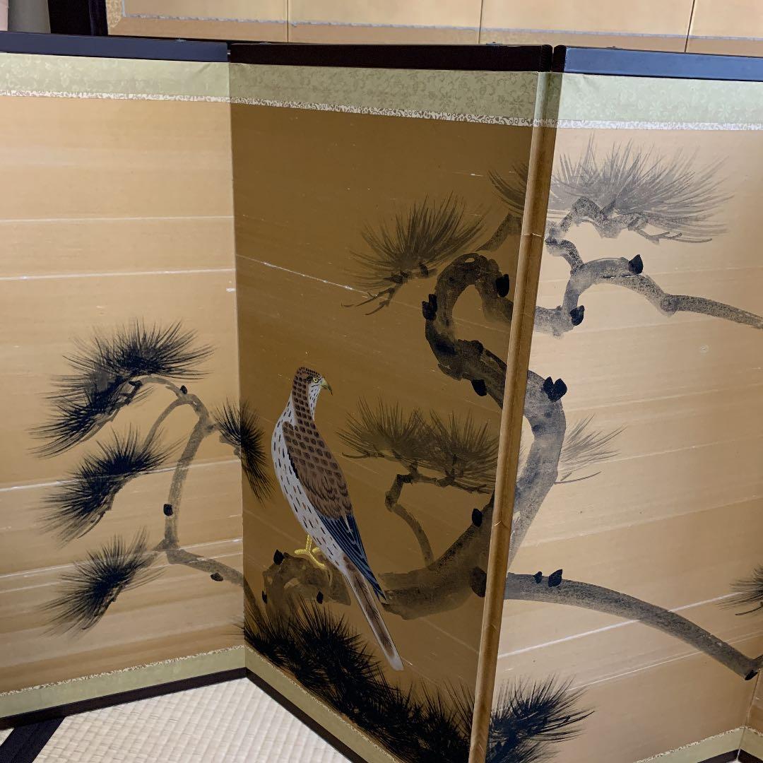 屏風　鶴　祝事　和室　松　鷹　松竹梅和風インテリア　壁掛け　畳　タペストリー