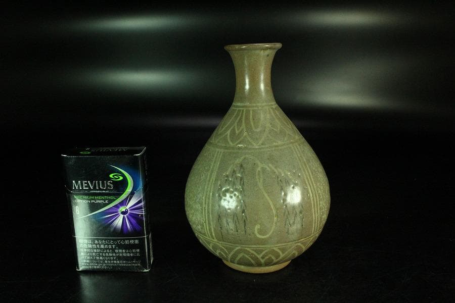 高麗美術 李朝 柳模様 徳利(K-A826)