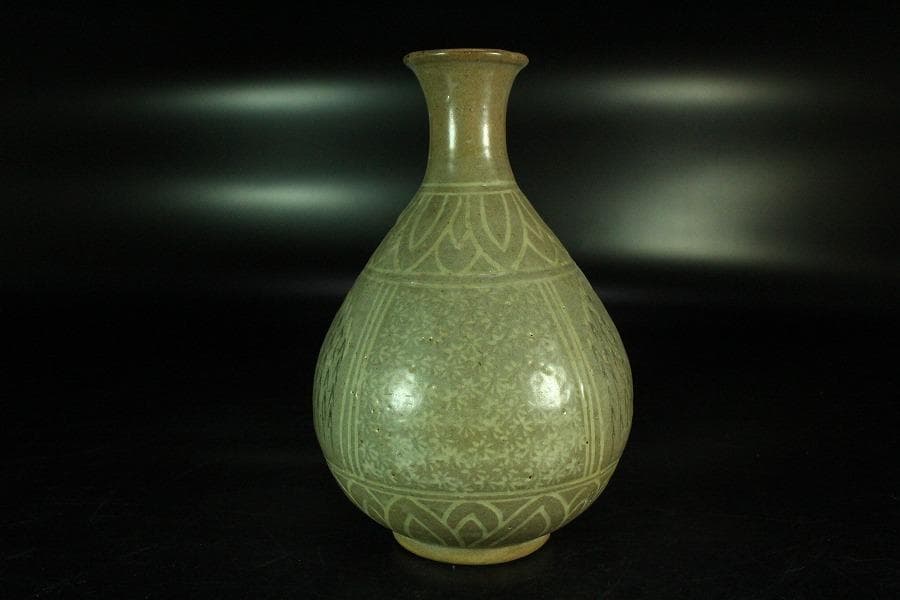 高麗美術 李朝 柳模様 徳利(K-A826)