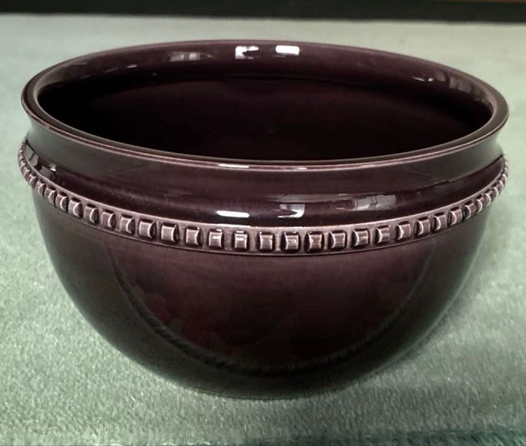 美品✨【茶道具】紫交趾　鋲紋　建水✨中村翠嵐✨ 御物袋【紫縮緬】共箱　外箱　歴栞