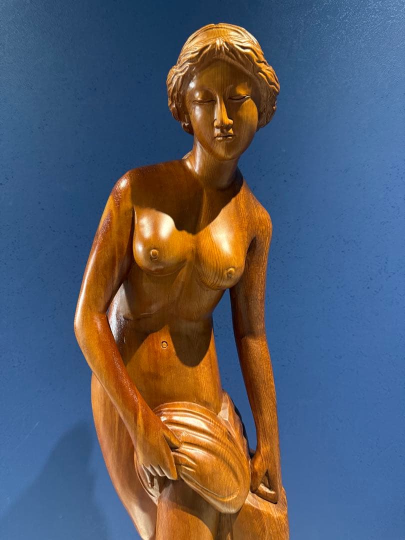 木製女性像彫刻 約90cm