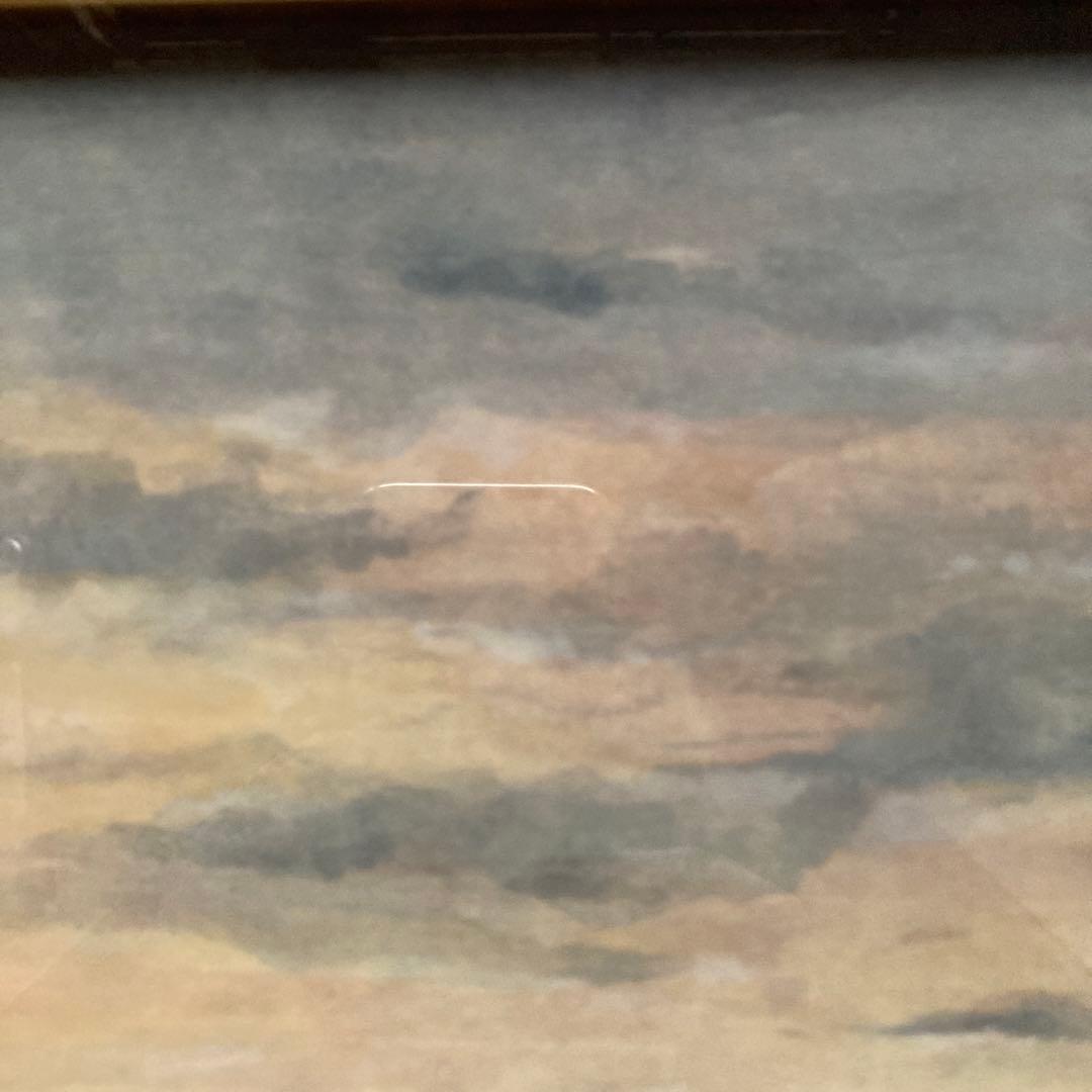 日本画 作者不詳(印あり) 風景画　額縁57×64絵37×44cm