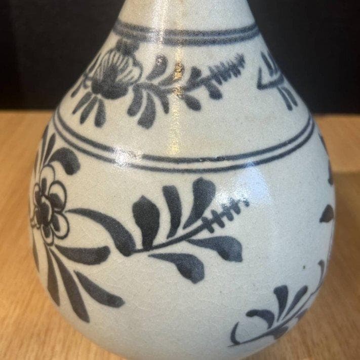 S8012　中国古美術　古保万里染付　一輪押し　花瓶　花器　中国古玩