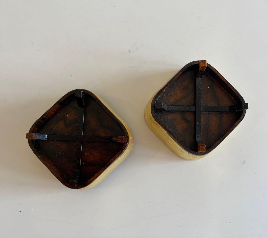 こじま黒柿糸巻型香合　中村宗悦作　茶道具