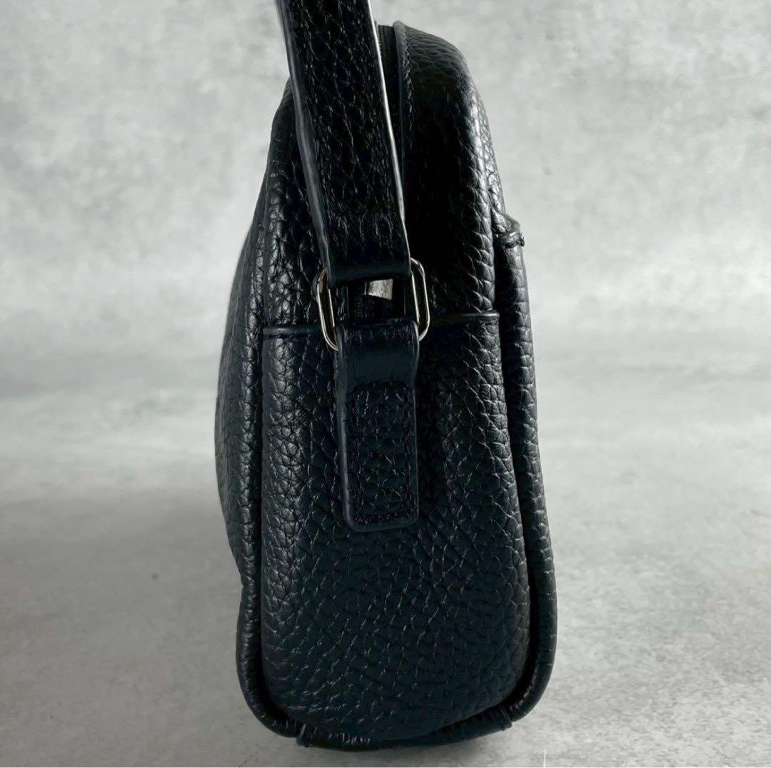 未使用級 アニエスベー クロスボディ ショルダーバッグ カメラバッグ ロゴ 牛革