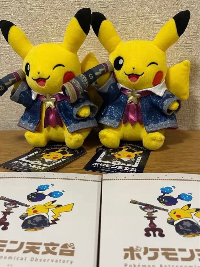2体セット　ポケモン天文台　ピカチュウ ぬいぐるみ　観測ノート付