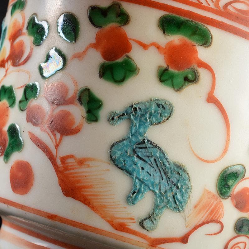 中国　呉須赤絵　花鳥文　香炉　火入　C　R5816