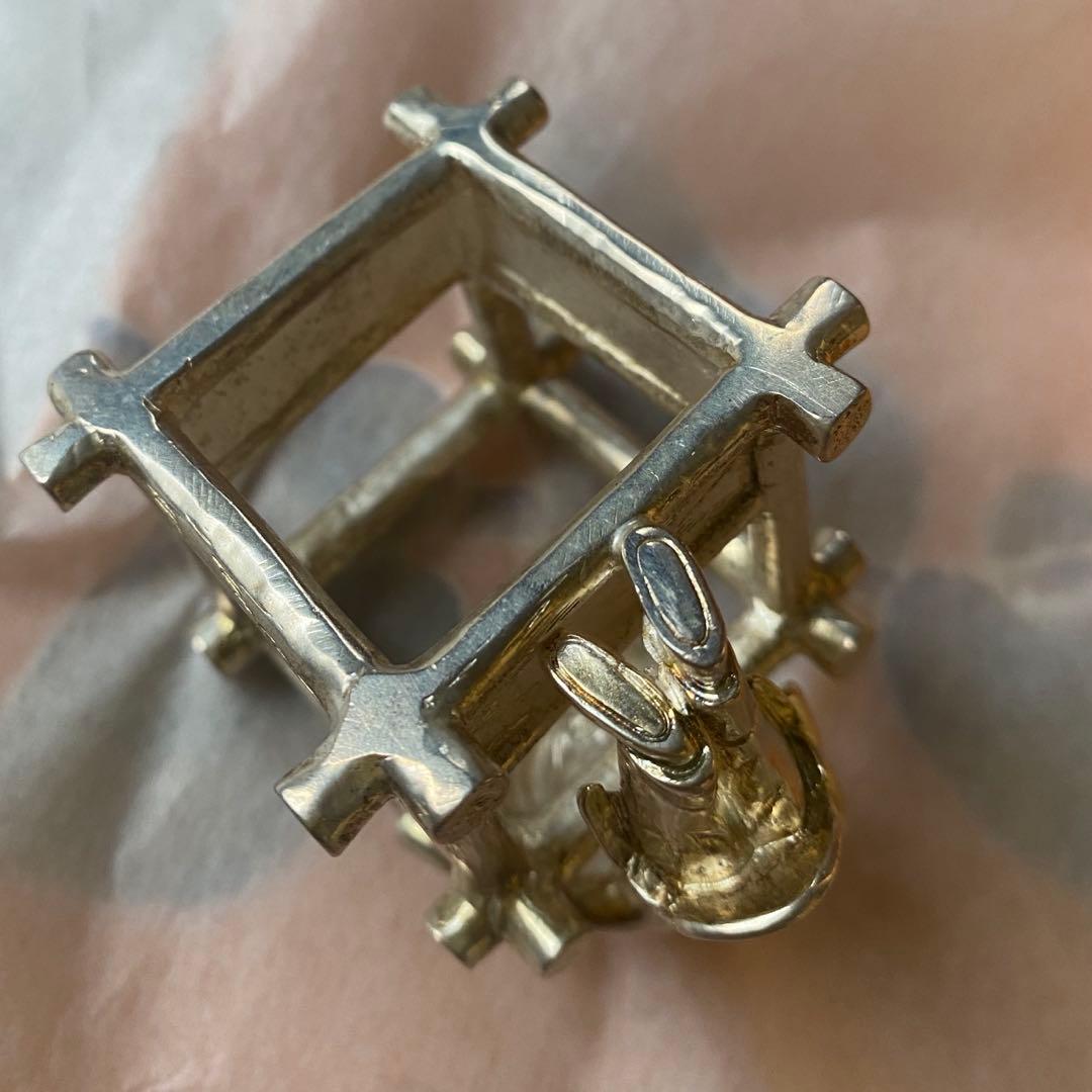 南鐐　一閑人　蓋置　鋳師　金森紹栄氏作　共箱入