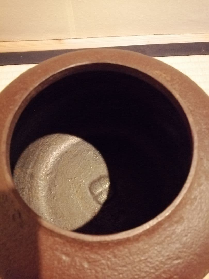 【茶事具】釜師浄清　千鳥地紋尻張釜　茶釜　釜397