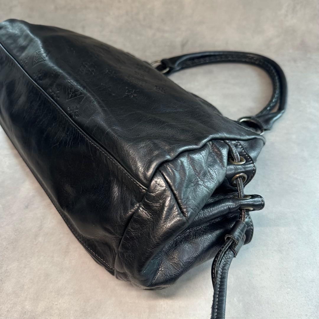 russet エンボスロゴ　オールレザー ホーボー　ワンショルダーバッグ　肩掛け