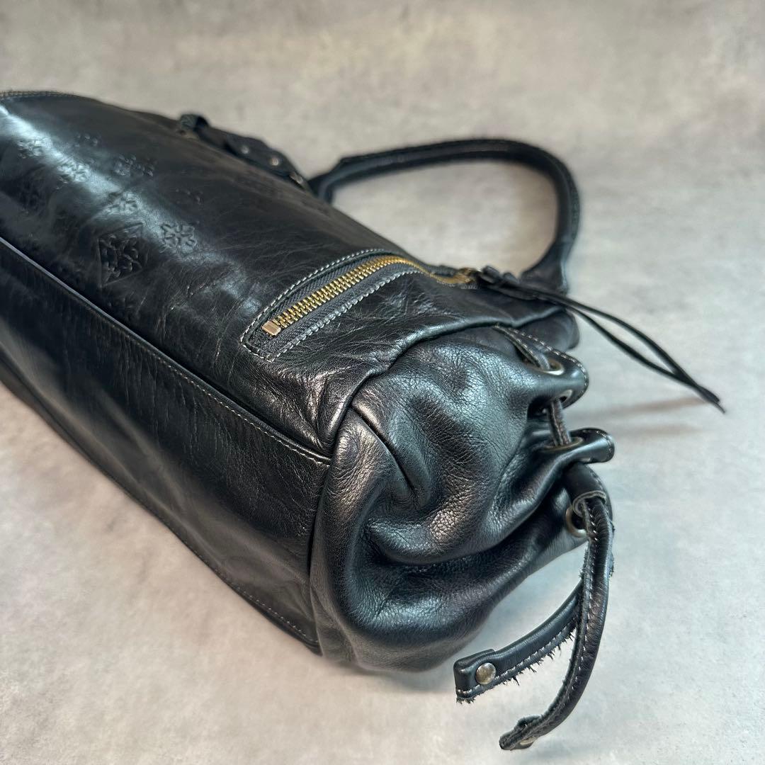 russet エンボスロゴ　オールレザー ホーボー　ワンショルダーバッグ　肩掛け