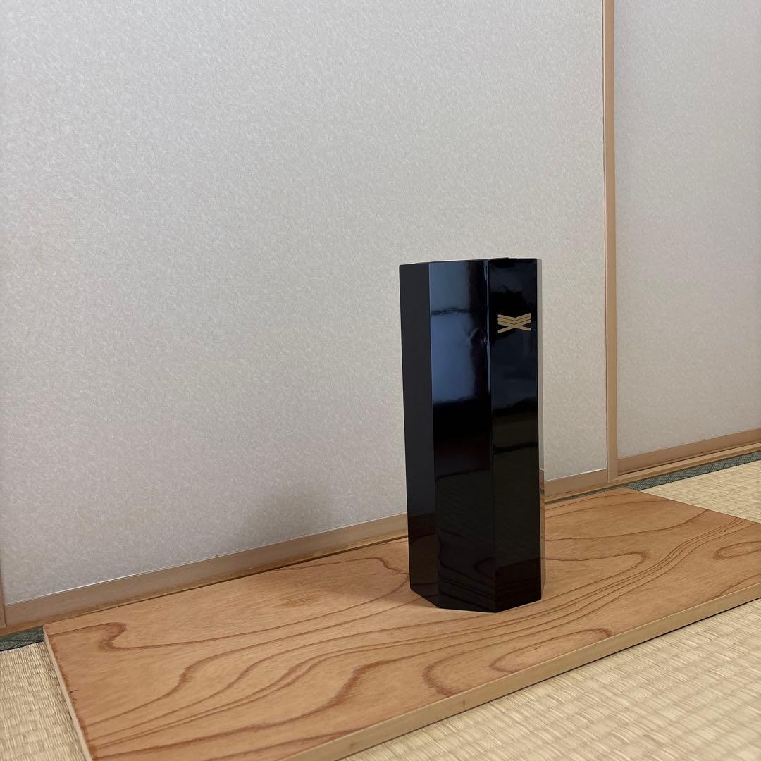 57 【紋付】　【美品】　八角塗寸胴　華道具　寸どう　生け花　花器　未生流　真塗