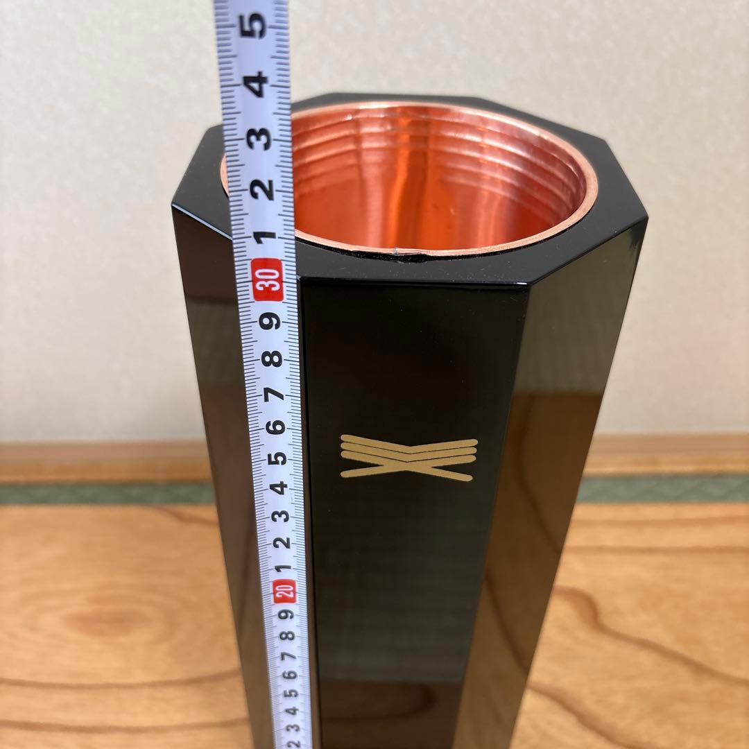 57 【紋付】　【美品】　八角塗寸胴　華道具　寸どう　生け花　花器　未生流　真塗