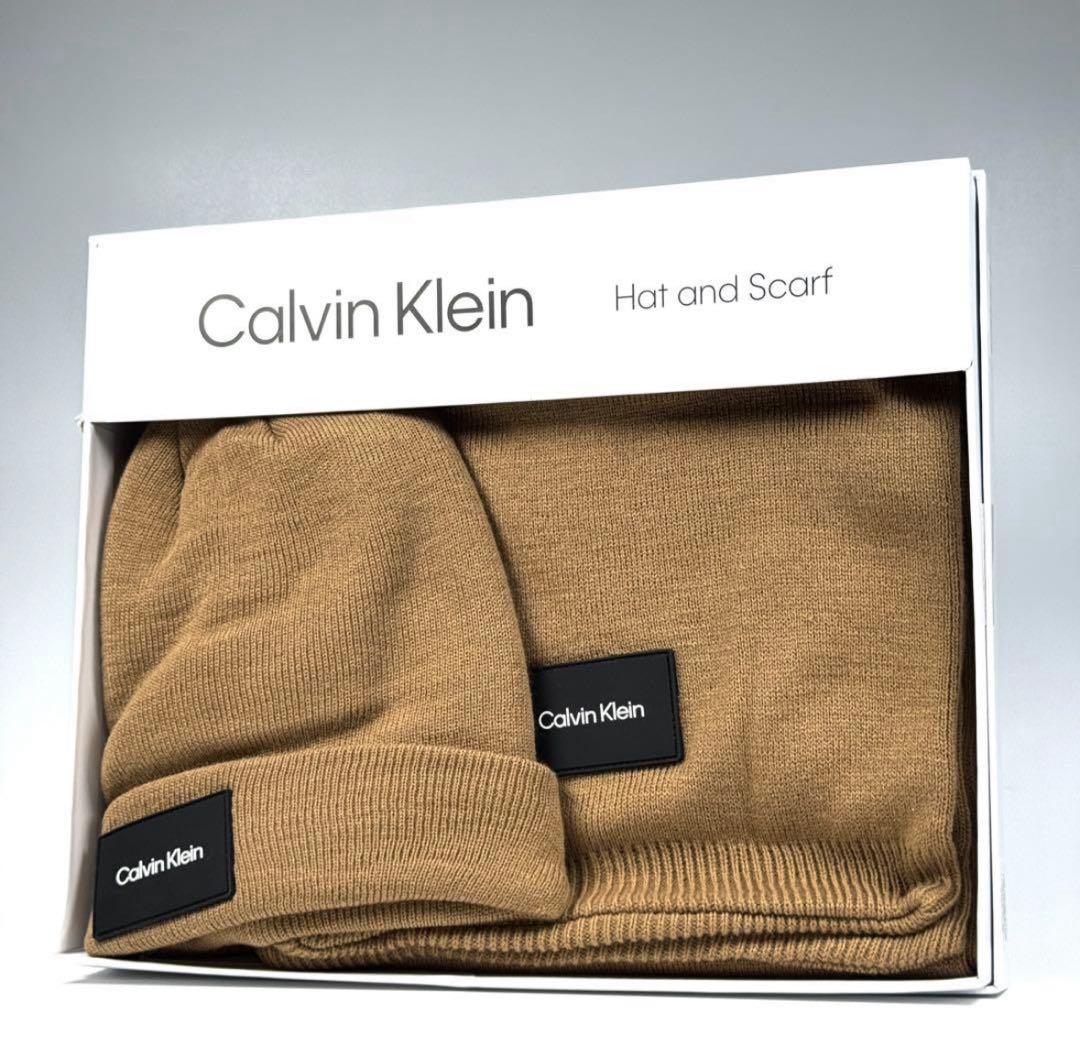 新品   ニット帽 マフラー セット 裏起毛 ボア CK