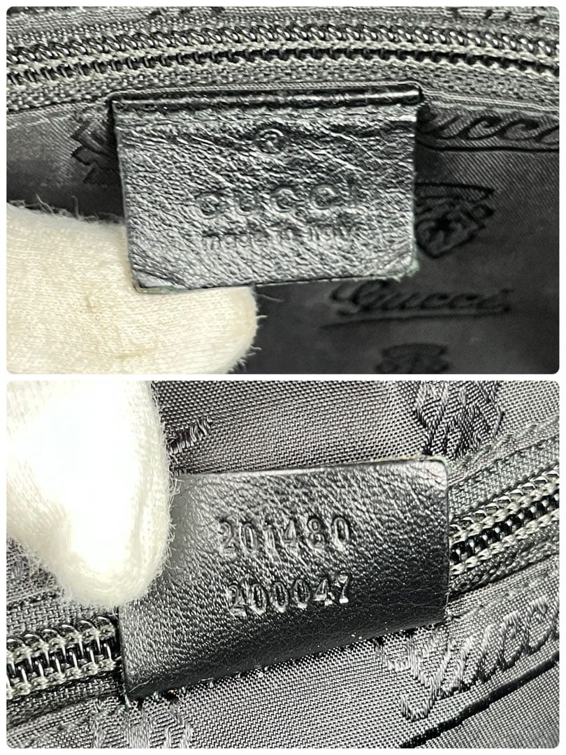 【極美品】GUCCIグッチシマ ビジネスバッグ レザー ブラック シルバー金具