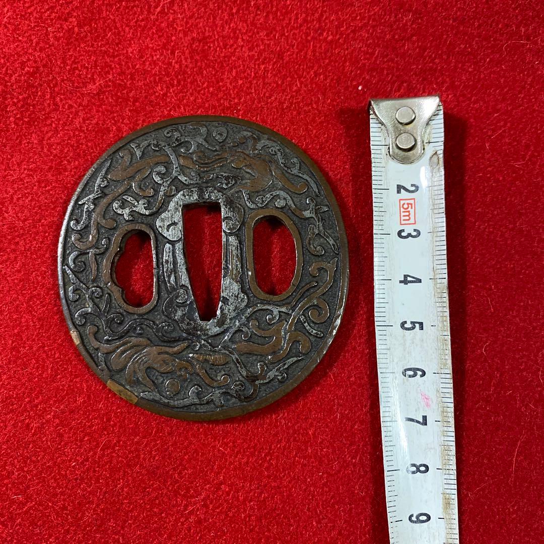 B–11 鍔　つば　武具　銅製　装飾品　アンティーク　美術品　工芸品　刀装具